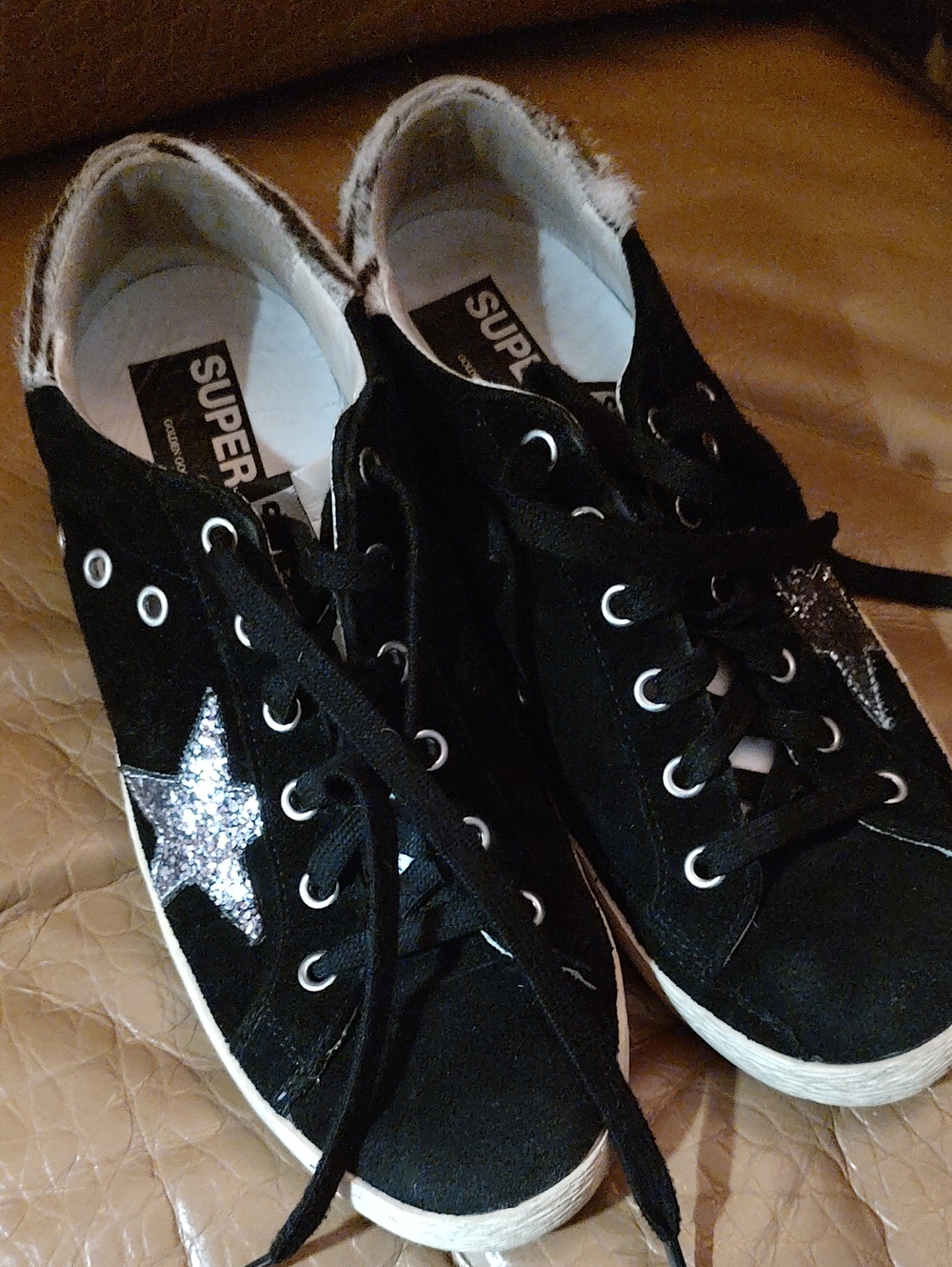 Golden Goose Black Suede Star Glitter